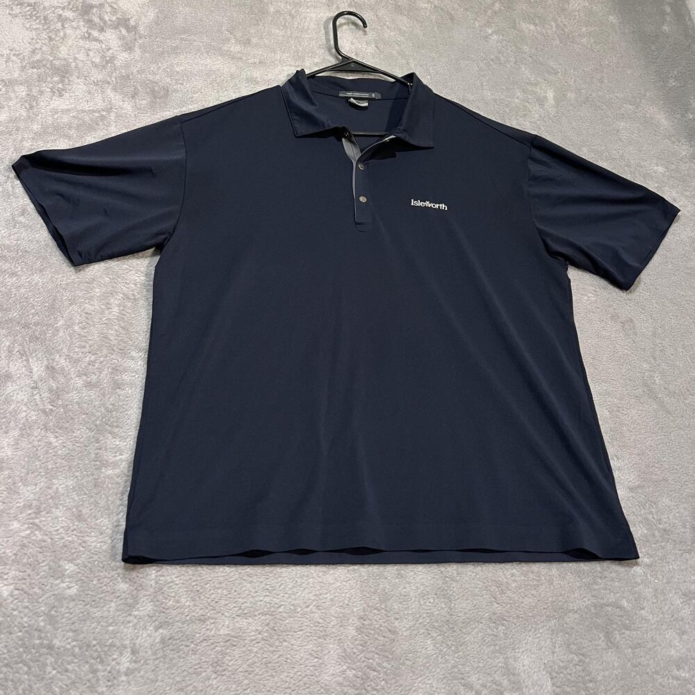 Nike Tiger Woods Platinum Polo Shirt Mens Large Navy Golf Isleworth 255784-414